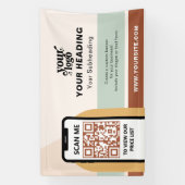 Banderoles Boho Branding Professional Publicité QR Code (Verticale)