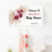 Banderoles Boho Burgundy Pampas Accueil arrière-plan (En situation)