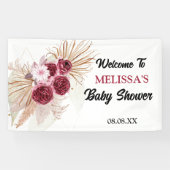 Banderoles Boho Burgundy Pampas Accueil arrière-plan (Horizontal)