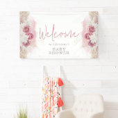 Banderoles Boho Chic Aquarelle Baby shower Floral Bienvenue (En situation)