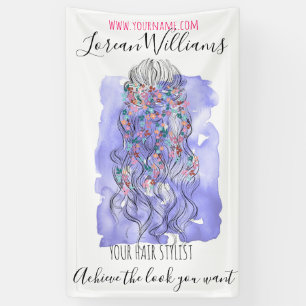 Banderoles Boho Chic Violet Mariée Coiffure Aquarelle Floral