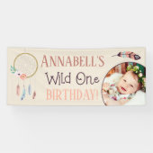 Banderoles Boho Chic Wild ONE Girl Birthday Party (Horizontal)