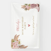 Banderoles Boho Cowgirl Boot Pampas Grass Roses (Verticale)