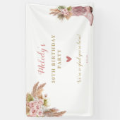 Banderoles Boho Cowgirl Boot Pampas Grass Roses (Vertical)