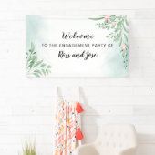 Banderoles Boho Dusty Blue Engagement Party Bienvenue (En situation)