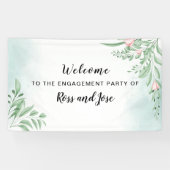 Banderoles Boho Dusty Blue Engagement Party Bienvenue (Horizontal)