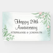 Banderoles Boho Dusty Blue Eucalyptus Mariage Anniversaire Ba (Horizontal)