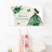 Banderoles Boho Emerald Green Quinceañera Large (En situation)