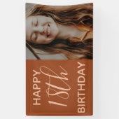 Banderoles Boho Été Brown Terracotta Anniversaire tendance (Vertical)