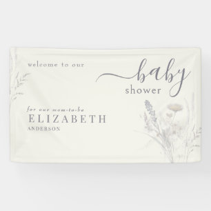 Banderoles Boho Fleur sauvage Floral Cream Baby shower