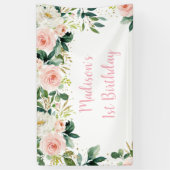 Banderoles Boho Floral Blush Gold Anniversaire (Vertical)