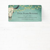 Banderoles Boho Floral Vache Crâne, Lumières Turquoise Affair (Insitu)