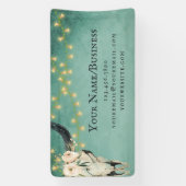 Banderoles Boho Floral Vache Crâne, Lumières Turquoise Affair (Verticale)