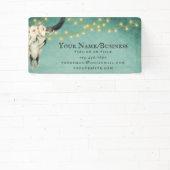 Banderoles Boho Floral Vache Crâne, Lumières Turquoise Affair (Insitu)