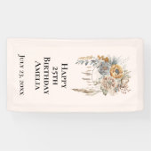 Banderoles Boho Flower Bouquet et Dreamcatcher Anniversaire (Horizontal)