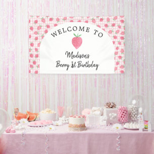 Banderoles Boho fraise Berry Sweet Anniversaire