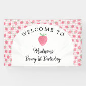 Banderoles Boho fraise Berry Sweet Anniversaire (Horizontal)