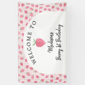 Banderoles Boho fraise Berry Sweet Anniversaire (Vertical)