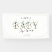 Banderoles Boho Green Eucalyptus Baby shower d'accueil (Horizontal)