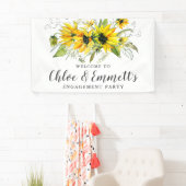 Banderoles Boho Jaune Tournesol Floral Partie d'engagement (En situation)