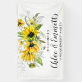 Banderoles Boho Jaune Tournesol Floral Partie d'engagement (Vertical)
