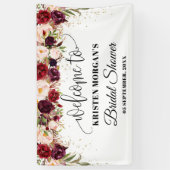 Banderoles Boho marsala burgundy fleurie douche nuptiale (Vertical)