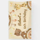 Banderoles Boho mignon ours et anniversaire de enfant de gira (Vertical)