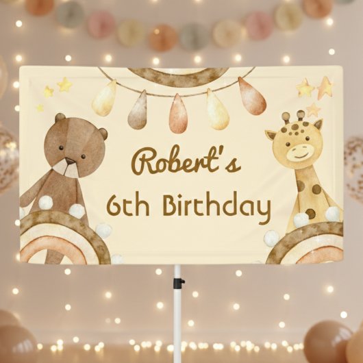 Banderoles Boho mignon ours et anniversaire de enfant de gira