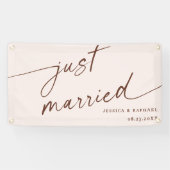 Banderoles Boho Minimal vient de marier M. et Mme Mariage Car (Horizontal)