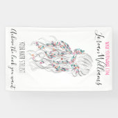 Banderoles Boho moderne noir blanc Wavy Style cheveux floral (Horizontal)