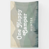 Banderoles Boho Mountains One Happy Camper Boys 1er anniversa (Vertical)