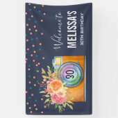 Banderoles Boho Orange Caméra & Fleurs Aquarelle Bienvenue (Vertical)