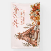Banderoles Boho Orange Tent Fleur sauvage Mariage (Verticale)