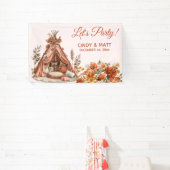 Banderoles Boho Orange Tent Fleur sauvage Mariage (Insitu)