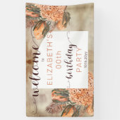 Banderoles Boho Palm Feuilles Hydrangea fête d'anniversaire B (Vertical)