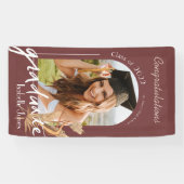 Banderoles Boho Pampas Grass Bourgogne Photo Graduation Banne (Horizontal)