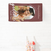 Banderoles Boho Pampas Grass Bourgogne Photo Graduation Banne (Insitu)