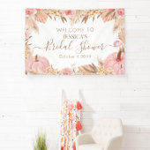Banderoles Boho Pampas Pink Pumpkin bridal shower Welcome (Insitu)