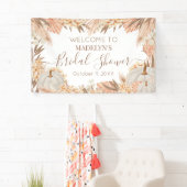 Banderoles Boho Pampas Pumpkin bridal shower Welcome banner (En situation)