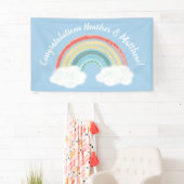 Banderoles Boho Rainbow Baby shower Blue Boy (En situation)