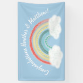 Banderoles Boho Rainbow Baby shower Blue Boy (Vertical)