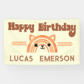 Banderoles Boho Rainbow Woodland Fox fête d'anniversaire Bien (Horizontal)