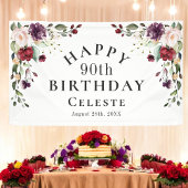 Banderoles Boho Red Blush et Purple 90e fête d'anniversaire