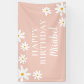 Banderoles Boho Retro Blush Rose Daisy Floral Joyeux Annivers (Vertical)