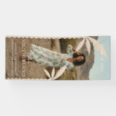 Banderoles Boho Retro Tropical Palm Tree Graduation Photo (Horizontal)