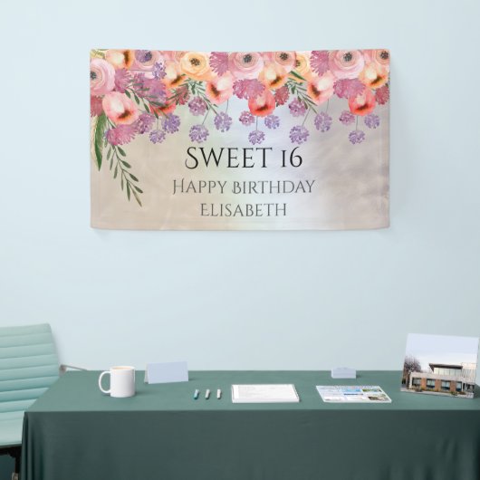 Banderoles Boho romantique aquarelle florale douce 16 partie (Salon professionnel)