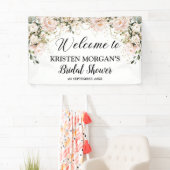 Banderoles Boho rose floral rose or nuptiale brun douche (En situation)