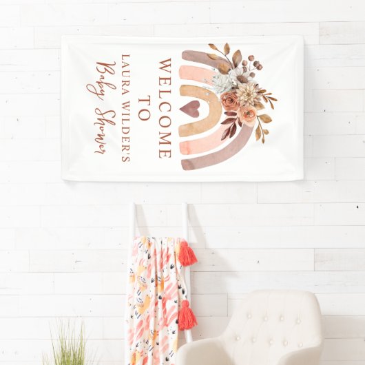 Banderoles Boho Rust Terracotta Aquarelle Arc-en-ciel (En situation)