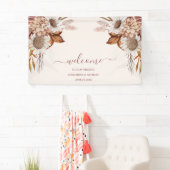Banderoles Boho Rust Terracotta séché Fan Fleurs Mariage (En situation)