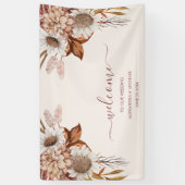 Banderoles Boho Rust Terracotta séché Fan Fleurs Mariage (Vertical)